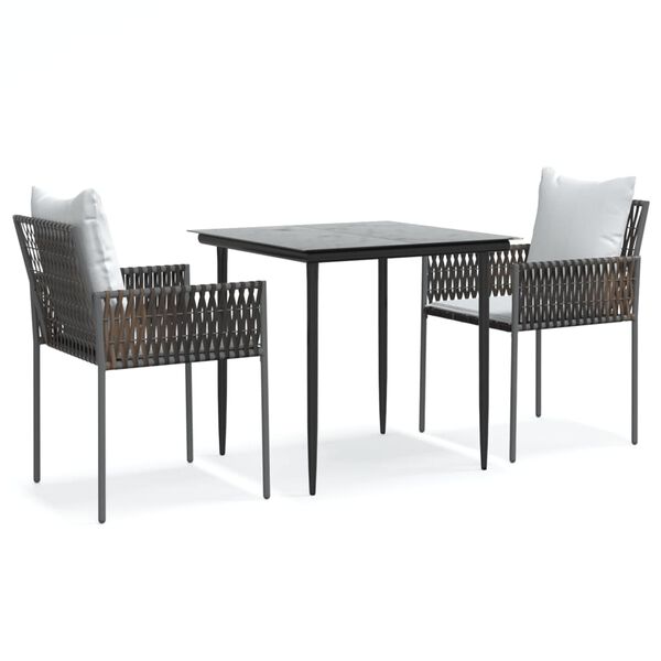 vidaXL Garden Dining Set Brown, Black, Cream White