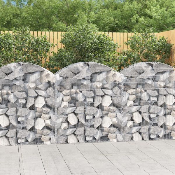 vidaXL Gabion Basket Silver Galvanized Iron Medium Decorative Inlays