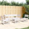 vidaXL Garden Sofa Set White Solid pine wood Modular Garden Sofa Set