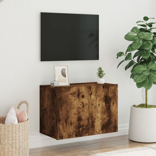 vidaXL TV Cabinet Smoked Oak Engineered Wood Medium TV Cabinet