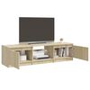 vidaXL TV Cabinet with LED Lights Sonoma Oak 55.1x15.7x14.2"