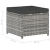 vidaXL 5 Piece Patio Lounge Set with Cushions Poly Rattan Grey