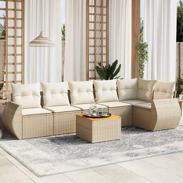 vidaXL Garden Sofa Set Beige