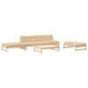 vidaXL Garden Lounge Set Beige, Natural wood tone