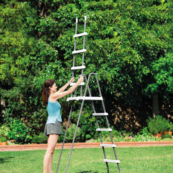 INTEX Pool Ladder Grey Steel frame, plastic steps