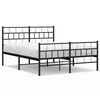 vidaXL Metal Bed Frame Black Powder-Coated Steel King Size