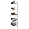 vidaXL Bookshelf Brown oak Engineered wood, powder-coated steel 5-Tier