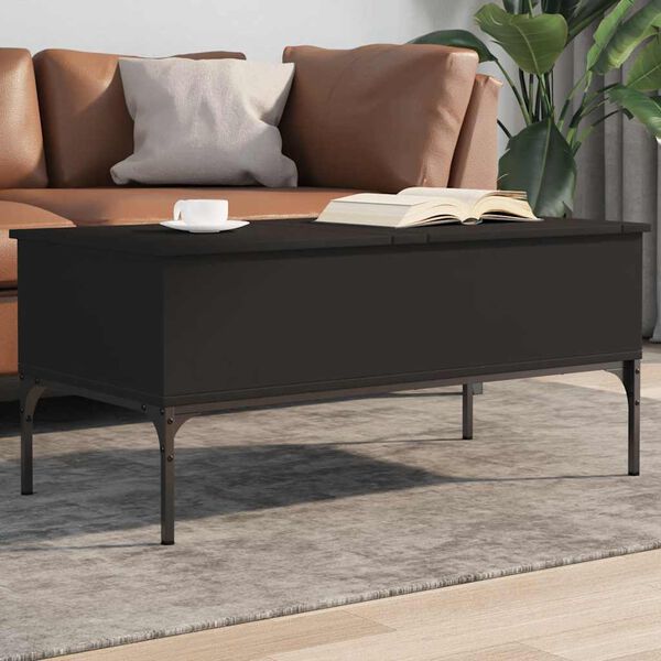 vidaXL Coffee Table Black Engineered wood, metal Large Coffee Table