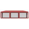 vidaXL Party Tent with 8 Mesh Sidewalls Red 9.8'x29.5' HDPE