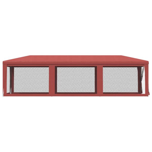 vidaXL Party Tent with 8 Mesh Sidewalls Red 9.8'x29.5' HDPE