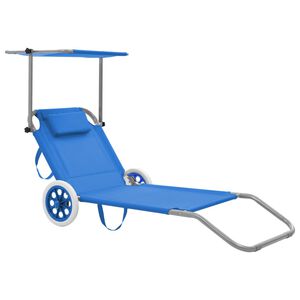 vidaXL Sun Lounger Steel Blue