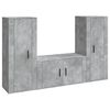 vidaXL TV Cabinet Set Set of 3 Concrete Grey Engineered Wood Medium