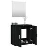vidaXL Bathroom Furniture Set Black Engineered wood, glass Medium