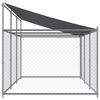 vidaXL Dog Cage Grey Galvanized Steel 19.7 x 6.6 x 6.6 ft Durable