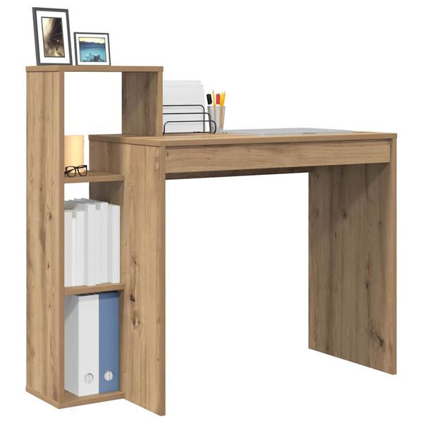 vidaXL Desk Artisan Oak 39.37 x 15.75 x 35.43 in Engineered Wood