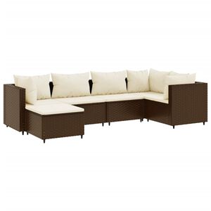 vidaXL Patio Lounge Set Brown, Cream White