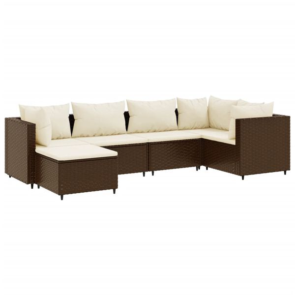 vidaXL Patio Lounge Set Brown, Cream White