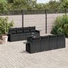 vidaXL Garden Sofa Set Black PE rattan, powder-coated steel, tempered glass
