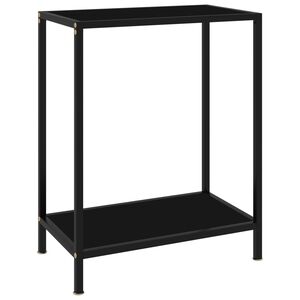vidaXL Console Table Black Tempered glass Compact Simplistic