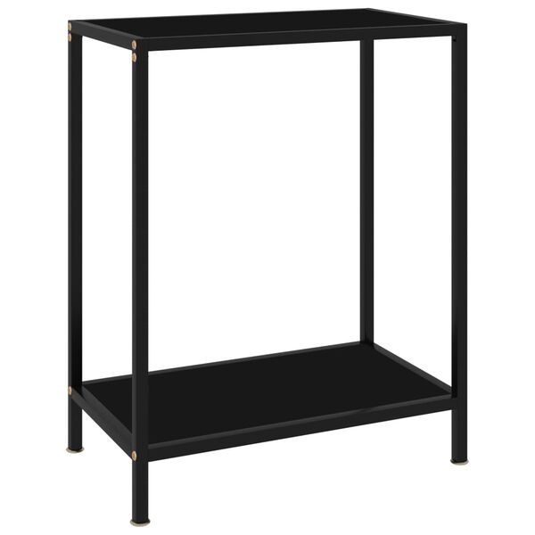 vidaXL Console Table Black Tempered glass Compact Simplistic