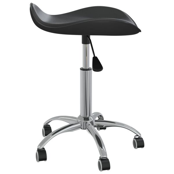 vidaXL Salon Spa Stool Black Faux leather, Chromed steel Adjustable height