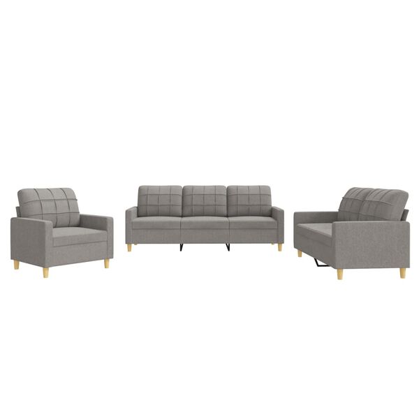 vidaXL Sofa Set Taupe Polyester 2-seater Sofa Set Rectangular Modern