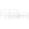 vidaXL Bed Frame White Powder-Coated Steel Double Storage Bed Frame