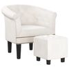 vidaXL Tub Chair White Faux leather, pinewood, plywood, plastic Single