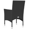 vidaXL Patio Chairs with Cushions 2 pcs Black Poly Rattan