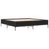 vidaXL Bed Frame Black Engineered Wood, Metal 79.9 x 79.9 in Modern
