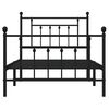 vidaXL Bed Frame Black Powder-coated steel Twin Industrial Bed Frame