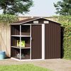 vidaXL Garden Shed Brown Galvanized Iron 80.7 x 51.2 x 72.0 in