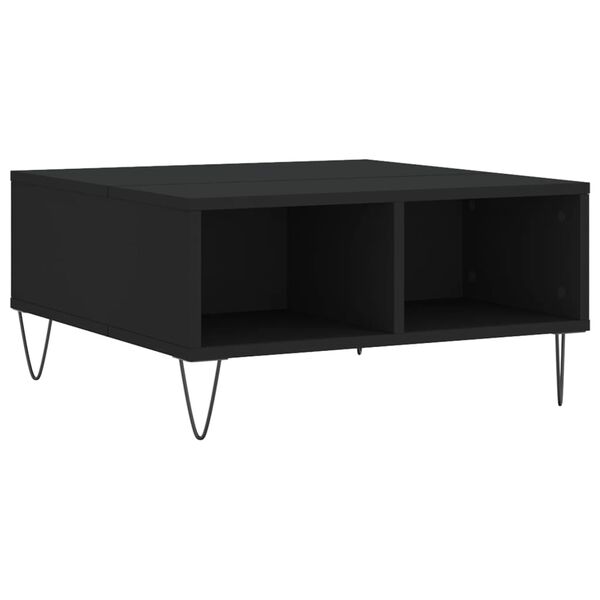 vidaXL Coffee Table Black Engineered wood Medium Coffee Table Square