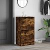 vidaXL Tall Shoe Cabinet Smoked Oak Engineered Wood Tall