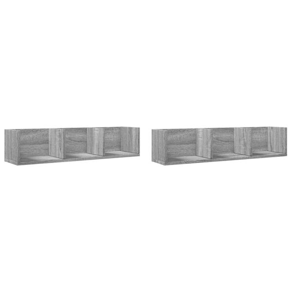 vidaXL Wall Cabinets Set of 2 Grey Sonoma Engineered wood Medium
