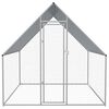 vidaXL Chicken Cage Silver frame, Grey roof