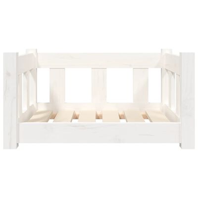 vidaXL Dog Bed White 21.9"x17.9"x11" Solid Wood Pine