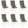 vidaXL Highback Chair Cushion Set of 6 Melange dark grey 100% polyester