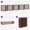 vidaXL Dog Gate Set of 10 Brown Poplar wood Foldable Dog Gate