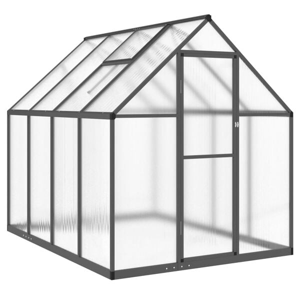 vidaXL Greenhouse Anthracite, Transparent Aluminum, Polycarbonate Large
