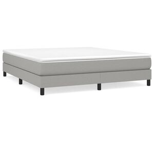 vidaXL Box Spring Bed with Mattress Light Gray 76"x79.9" King Fabric