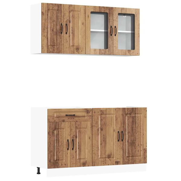 vidaXL Kitchen Cabinet Set Old Wood Engineered Wood 4 Piece Set