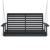 vidaXL Garden Swing Bench Black Solid fir wood and galvanized iron