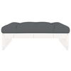 vidaXL Garden Footstool White Solid pine wood and Oxford fabric Medium