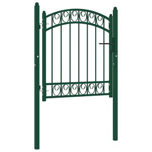 vidaXL Fence Gate with Arched Top Steel 39.4x39.4" Green