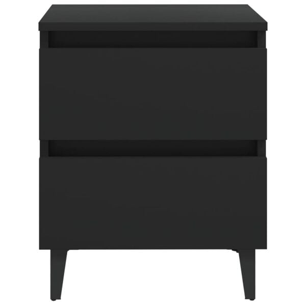 vidaXL Bed Cabinet Black Engineered wood, Metal Standard Bed Cabinet