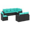 vidaXL Garden Sofa Set Black, Blue