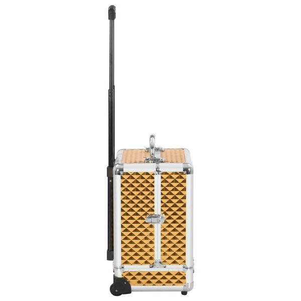 vidaXL Make-up Trolley  13.8x11.4x17.7" Gold Aluminium