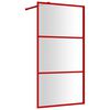 vidaXL Walk-in Shower Wall with Clear ESG Glass Red 39.4"x76.8"
