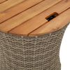 vidaXL Garden Side Table Grey and brown PE rattan Large and Small